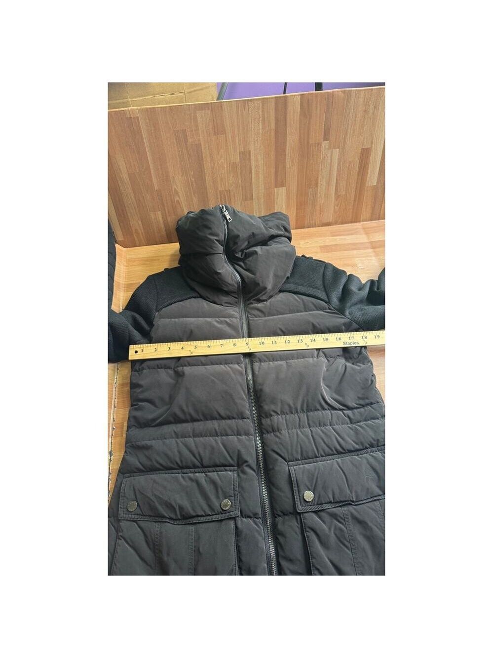 Ashley B Down Fish Tail Mixed-Media Parka, size small - Picture 6 of 12